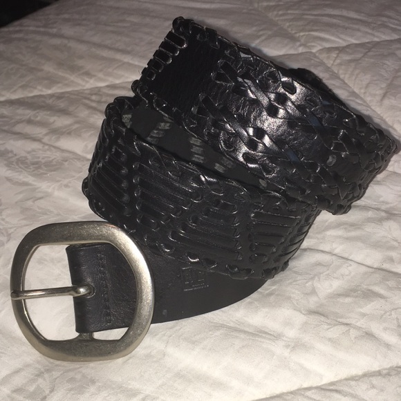 Ralph Lauren Other - Ralph Lauren logo black braided leather belt M